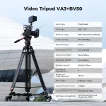 K&F Concept profesionalus video trikojis su fluidine galvute 192cm KF09.147