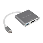 SilverStone SST-EP08C USB 3.1 Type-C adapteris į HDMI/USB Type-C/USB Type-A &ndash; sidabrinis