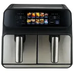 Kar&scaron;to oro gruzdintuvė ProfiCook PC-FR 1287 H &mdash; dviguba 8 l, 2200 W, jutiklinis LED, juoda/nerūdijantis plienas