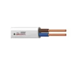 H05VVH2-F 2x1 mm&sup2; baltas lankstus PVC plok&scaron;čias dvigyslis laidas 50 m
