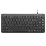 Perixx PERIBOARD-414 B DE laido mini USB klaviatūra, tylieji klavi&scaron;ai, voki&scaron;kas i&scaron;dėstymas, juoda