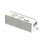 SCHNEIDER ELECTRIC UNICA SYSTEM+ modulinis blokas 2xSchuko+USB-A/C baltas/pilkas