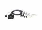 KVM jungiklis ATEN CS22DP-AT 2 prievadai USB DisplayPort, 4K@30Hz, USB-A konsolė, garsas, 1,2 m kabelis