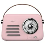 SAVIO RS-03 ne&scaron;iojamas radijas FM/AM su MP3 USB/SD atkūrimu, rožinis