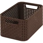 CURVER KIS Style S dėžė laikymui 7,2L tamsiai ruda pintos rotango efektu 28,5x19,4x13cm