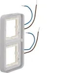 Hager WNA712 W.1 vieno modulio rėmelis su mėlynu LED ap&scaron;vietimu, 230V, poliarinės baltos spalvos