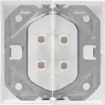 HEINRICH KOPP 490329007 Įleidžiamas 2 vietų Schuko lizdas su atlenkiamu dangteliu, IP44, baltas