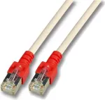 EFB K5450.2 RJ45 kryžminis komutacinis kabelis SF/UTP Cat.5e CCA 2m pilkas su raudonu apsauginiu gumuliu