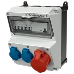 MENNEKES AMAXX ki&scaron;tukinių lizdų kombinacijos dėžė, IP44, 32A, 400V, 1x CEE 32A 5p, 2x Schuko 16A, RCD 30mA, MCB 920080