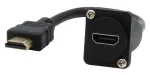 EXSYS EX-49162 HDMI Type A (moteri&scaron;kas) į (vyri&scaron;kas) adapterio kabelis, 20 cm, 4K, High Speed with Ethernet, juodas
