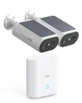AOSU Smart Security SolarCam P1 SE System 2 kamerų rinkinys, 2K QHD, belaidis, maitinamas saulės energija, spalvų naktinis matymas, dvipusis garsas, IP65, 2 kameros