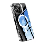 Dėklas Torras UPRO Lstand Clear-Mag, skirtas iPhone 15 &ndash; permatomas, MagSafe suderinamas, L-stovo dizainas