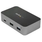 StarTech.com HB31C2A1CGS 3 prievadų USB-C &scaron;akotuvas su Gigabit Ethernet jungtimi, USB 3.1 Gen 2 10 Gbps, 2x USB-A + 1x USB-C, 1 m kabelis į kompiuterį, su maitinimo &scaron;altiniu