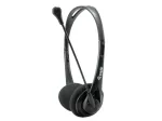 EQUIP Chat Headset 245302 laidinis stereo ausinių rinkinys su mikrofonu, juodas
