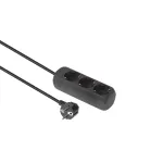 Microconnect GRU003B-WOS ilgintuvas 1,5 m 3 ki&scaron;tukiniai lizdai Juodas