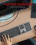 KeySonic KSK-8023BTRF (DE) klaviatūra, belaidė, Bluetooth, QWERTZ, voki&scaron;kas i&scaron;dėstymas, anglies pilka, juoda