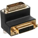 InLine DVI-I adapteris 90&deg; kampu skaitmeninis + analoginis 24+5 ki&scaron;tukas / lizdas juodas