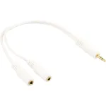 InLine Stereo Y laidas 3,5 mm stereo M į du 3,5 mm stereo F baltas/auksinis, 0,1 m