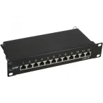 InLine Patch Panel 10 colių Cat.6 12 prievadų 1U juodas RAL9005