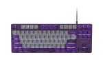 NATEC Fury Gaming klaviatūra Kanabo K2 US balta foninė mechaninė pilkai violetinė