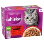 &Scaron;lapio maisto paketėliai katėms Whiskas asorti 80 x 85 g &ndash; pauk&scaron;tiena, ėriena, jautiena, vi&scaron;tiena