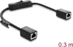 DELOCK RJ45 kabelis Cat.6 F/UTP 0,3 m su įtaisytu jungikliu, mėlynas