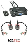 Lindy 2 prievadų VGA, USB 2.0 ir garso kabelių KVM jungiklis