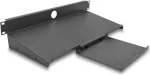 DeLOCK 66749 19 colių 1U klaviatūros ir pelės lentynėlė rack spintoms, plienas, tamsiai pilka