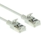 ACT pilkas 7 metrų LSZH U/FTP CAT6A plonas jungiamasis kabelis su apsauga nuo užkabinimo ir RJ45 jungtimis