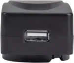 Manhattan USB-A sieninis įkroviklis su UK/EU/USA adapteriais, mobiliesiems įrenginiams, juodas