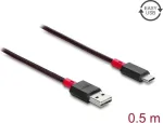 Delock EASY-USB 2.0 Laidas USB Type-A Ki&scaron;tukas į USB Type-C Ki&scaron;tuką 0,5 m Juoda (81541)