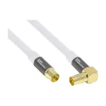 Good Connections SmartFLEX SAT Antenos laidas, IEC/Coax kampuotas ki&scaron;tukas į lizdą, paauksuotas, keturgubai ekranuotas, 120 dB, baltas, 1 m (GC-M2061)