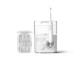 Dantų irigatorius Philips Power Flosser 7000 HX3911/40, baterijomis maitinamas, baltas, universalus kintamosios srovės įkroviklis