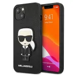 Karl Lagerfeld KLHCP13SOKPK iPhone 13 Mini 5,4 inch Black Hardcase Saffiano Ikonik Karl Patch