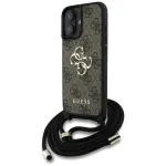 Guess 4G Big Logo Crossbody Dėklas su Virvele, Skirta iPhone 16 Plus - Ruda