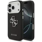 Guess Grained Big 4G Classic Logo Dėklas, skirtas Apple iPhone 17 Pro, Juodas
