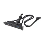 Akasa USB 3.1 Gen 2 vidinis adapterio kabelis su dviem USB 3.0 Type-A prievadais &ndash; 50 cm &ndash; juoda