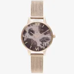 Olivia Burton Moterų Laikrodis Sparkle Butterfly OB16SP21 - 30mm Sidabrinis Nerūdijančio Plieno Tinklelis