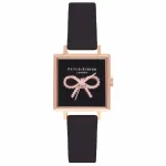 Olivia Burton moteri&scaron;kas laikrodis OB16VB03, 22.5 mm, rausvo aukso spalvos nerūdijančio plieno korpusas, pilka odinė apyrankė