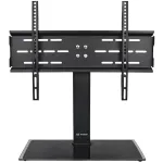 MOZOS TS1 Universal TV Stovas Pagrindas 32 inch-65 inch televizoriams, Grūdinto stiklo pagrindas, Plieninė kolona, Juodas, Reguliuojamas auk&scaron;tis, VESA iki 600x400, Maks. 40 kg