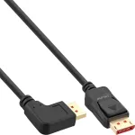 DisplayPort 1.4 kabelis InLine 17151L 8K4K kairysis kampinis juodas/auksinis 1 m