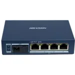 Hikvision DS-3D504TP-A Gigabit PoE &scaron;viesolaidinis siųstuvas-imtuvas, 4 PoE prievadai, 1 SC &scaron;viesolaidinis prievadas