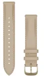 Garmin Quick Release Leather Strap 18mm Light Sand with Cream Gold Buckle 010-12932-60