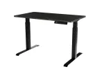 Cama Meble elektrinis reguliuojamo auk&scaron;čio stalas MOON 121x67 cm, stačiakampis medžio drožlių plok&scaron;tės stalvir&scaron;is, 72&ndash;120 cm, juodas/san sebastian