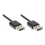 Good Connections USB 2.0 High-Speed EASY kabelis A ki&scaron;tukas į A ki&scaron;tuką, 2 m, juodas
