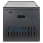 Manhattan 12-Bay USB-C ne&scaron;iojamųjų kompiuterių įkrovimo spinta ant ratukų, 65W vienam prievadui, 780W bendra galia, plieninė, juoda, UK ir EU laidai, 395x32,5x290 mm skyriai