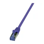 LogiLink CQ302VS Cat.6a S/FTP trumpasis jungiamasis kabelis, 0,5 m, violetinis, LSZH, su apsauga nuo užkabinimo
