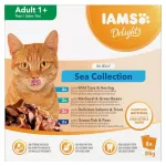 IAMS Delights Adult Sea drebučiuose, drėgnas kačių ėdalas, 8 x 85 g