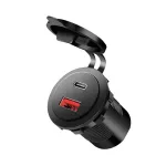 LogiLink PA0330 įmontuojamas automobilio USB įkroviklis, USB-A + USB-C, 60 W, Power Delivery, juodas