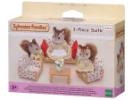 EPOCH Sylvanian Families trijų dalių sėdimųjų grupė &ndash; svetainės baldų rinkinys su sofa, foteliais, staliuku ir pagalvėlėmis